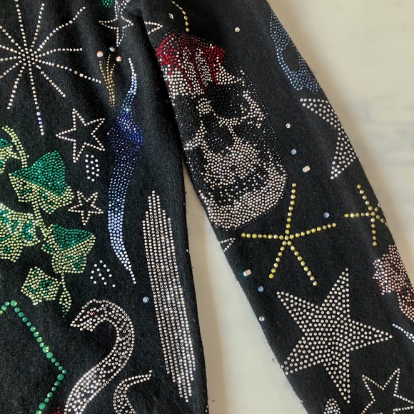 Libertine Embellished Sparkly Cashmere Black Cardigan M L - Picture 6 of 9